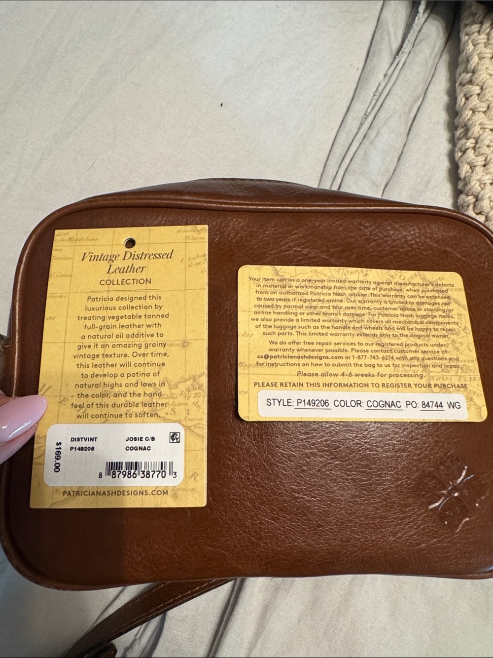 Patricia Nash Cognac Josie Crossbody Bag - Picture 3 of 16